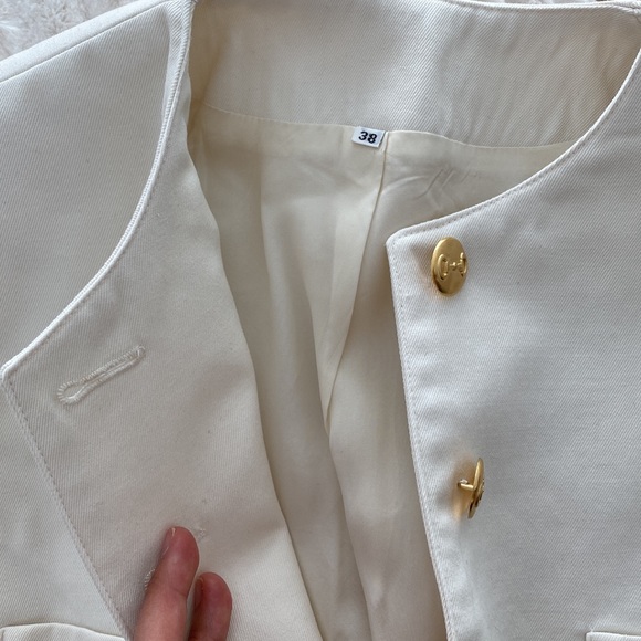 Vintage Inspired Ivory White Blazer - Picture 7 of 12